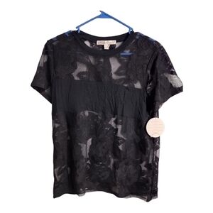 Gypsies & Moondust Sheer Embroidered Floral Whimsigoth‎ Fairy Grunge Blouse L